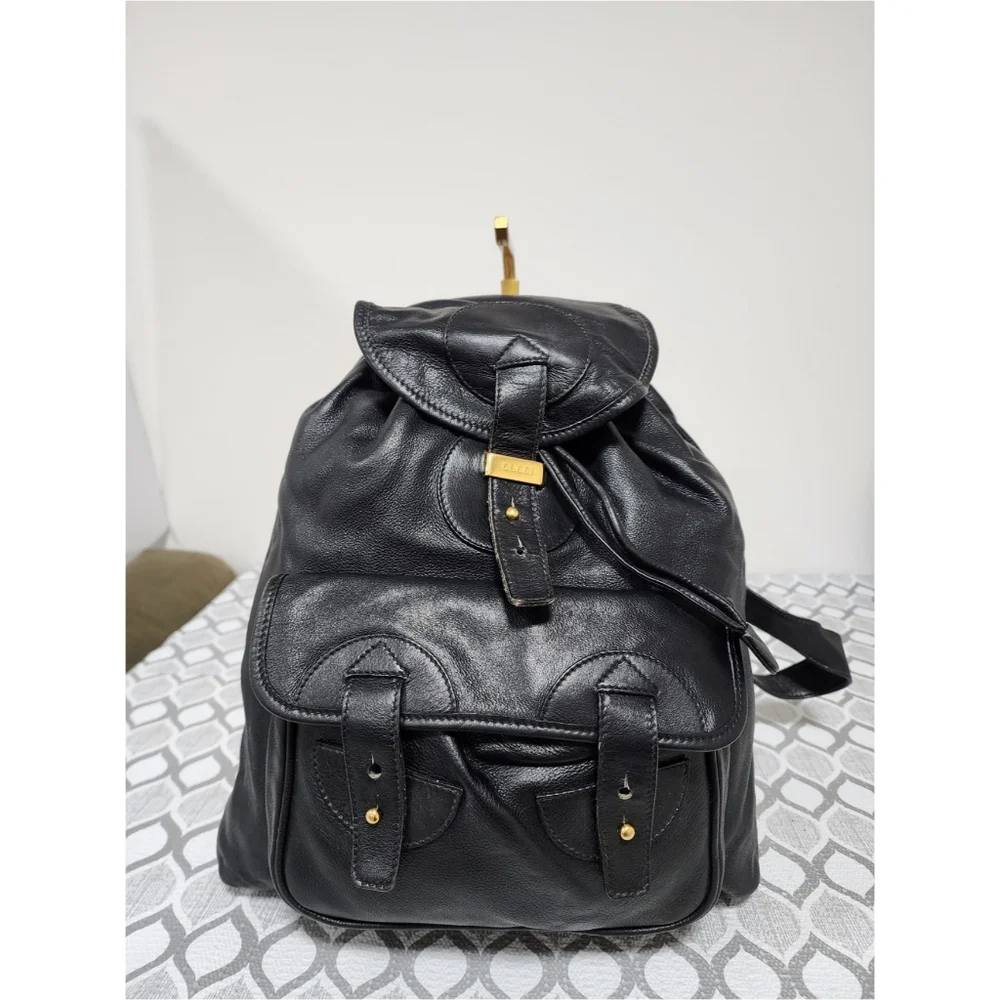 Gucci Vintage Leather Backpack Black
